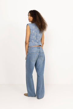Yaskari Denim Waistcoat - Light Blue Denim