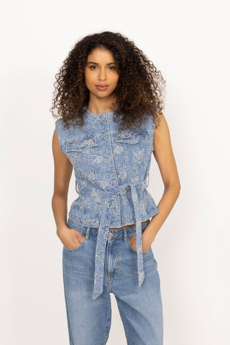 Yaskari Denimväst - Ljusblå Denim
