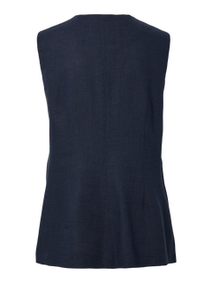 Yasagana Linen Blend Waistcoat - Navy Blazer