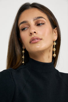 Tiny Trio Sphere Earrings - Gold