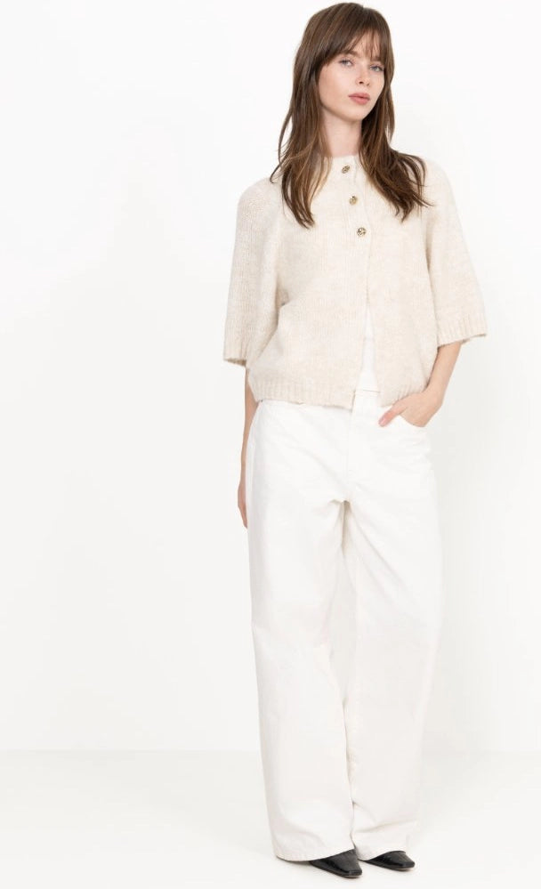 Benuta Fluffy Knit Cardigan - Off White
