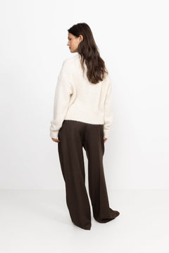 Paulina Fluffy Knit Blouse - Off White