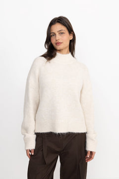 Paulina Fluffy Knit Blouse - Off White