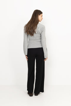 Kaiba Knit Blouse - Light Grey Melange