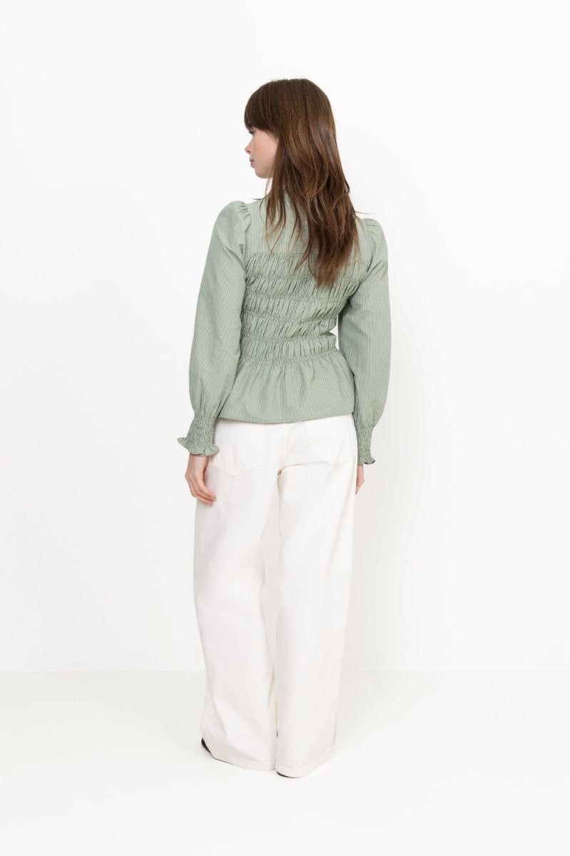 Possa Stripe Blus - Dusty Green