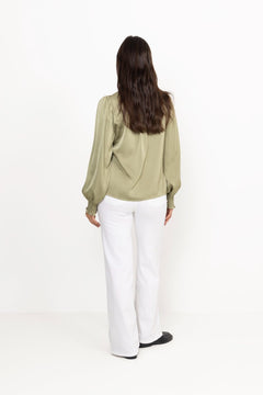 Zamola Blouse - Dusty Army