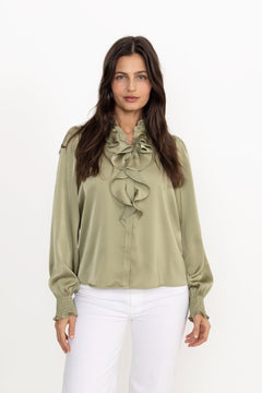 Zamola Blouse - Dusty Army