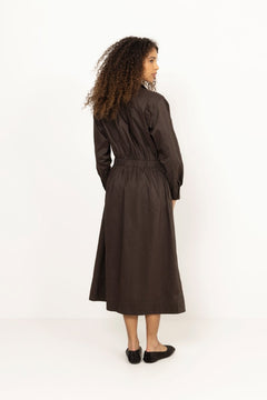 Ottana Poplin Dress - Chocolate Brown
