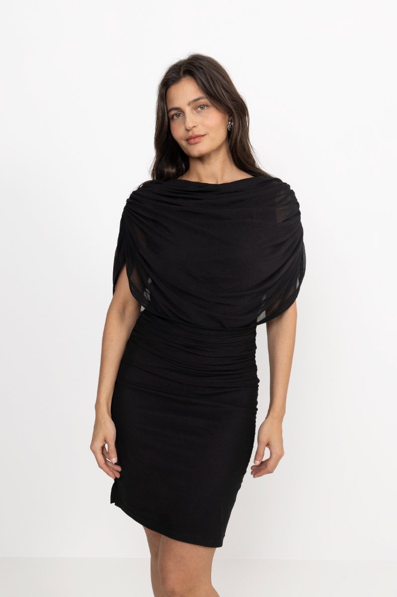 Mottuna Drapy Mesh Dress - Svart