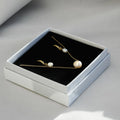 Pearl Necklace And Earrings Gift Set - Guld