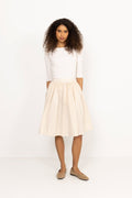 Ctn Pleated Skirt - Krämvit