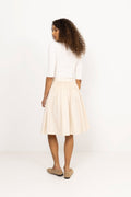 Ctn Pleated Skirt - Krämvit