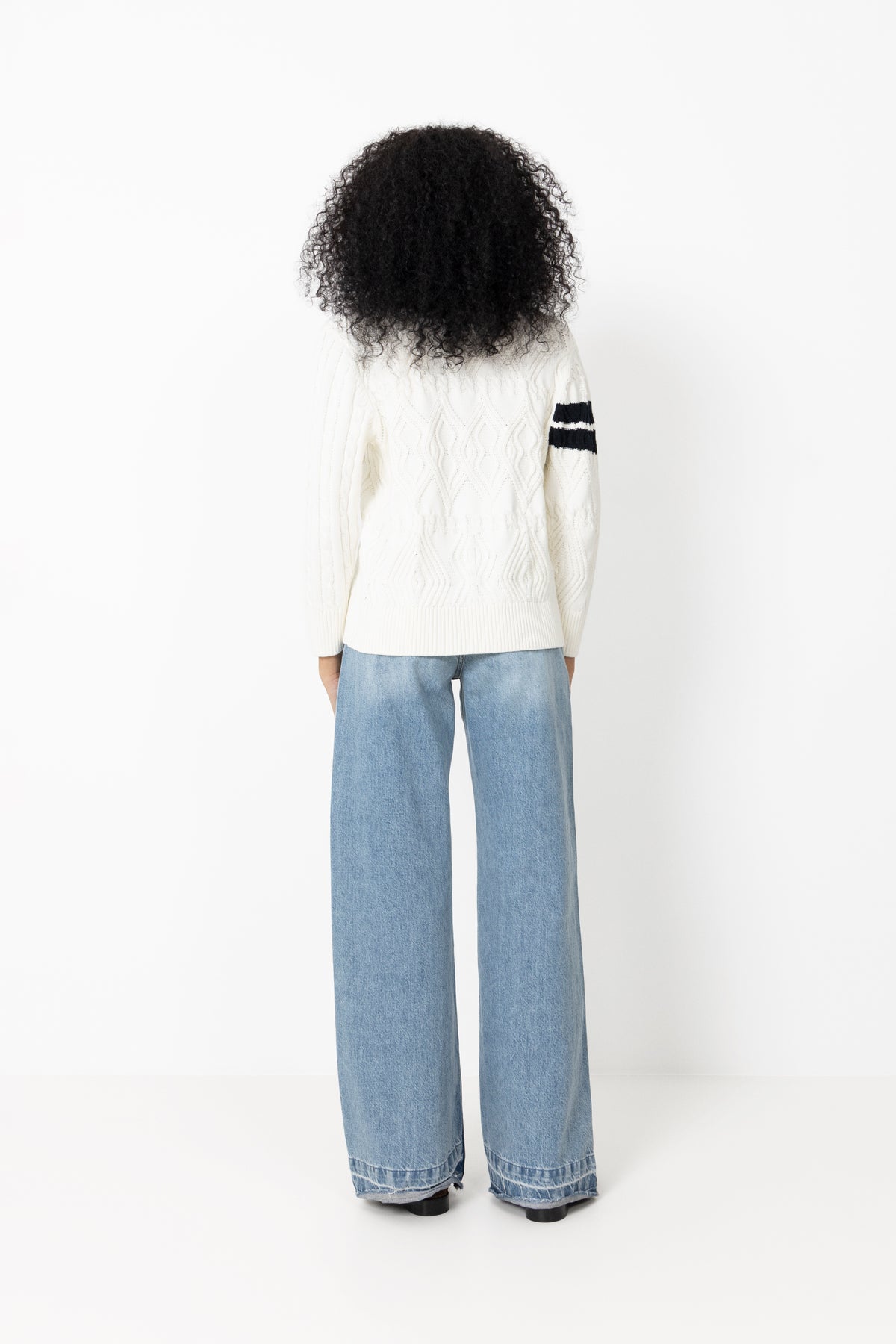 Gant Varsity Cable Cardigan - Eggshell