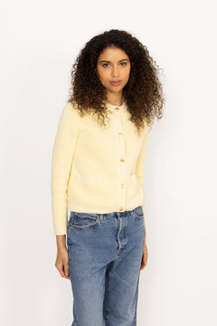 Cotton Knit Jacket - Vanilla Yellow