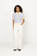 Textured Multistripe Rugger - Cream