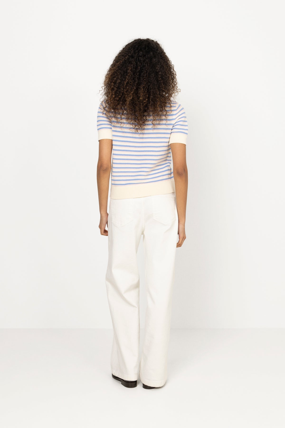 Textured Multistripe Rugger - Cream