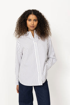 Poplin Workwear Shirt - Black White Stripe
