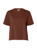 Slfessential Ss Boxy Tee Noos - Cherry Mahogany