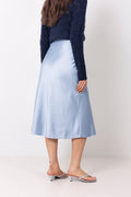 Slflena Hw Midi Skirt - Dusty Blue