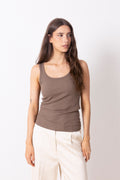 Slfanna U-Neck Tank Top Noos - Chocolate Chip