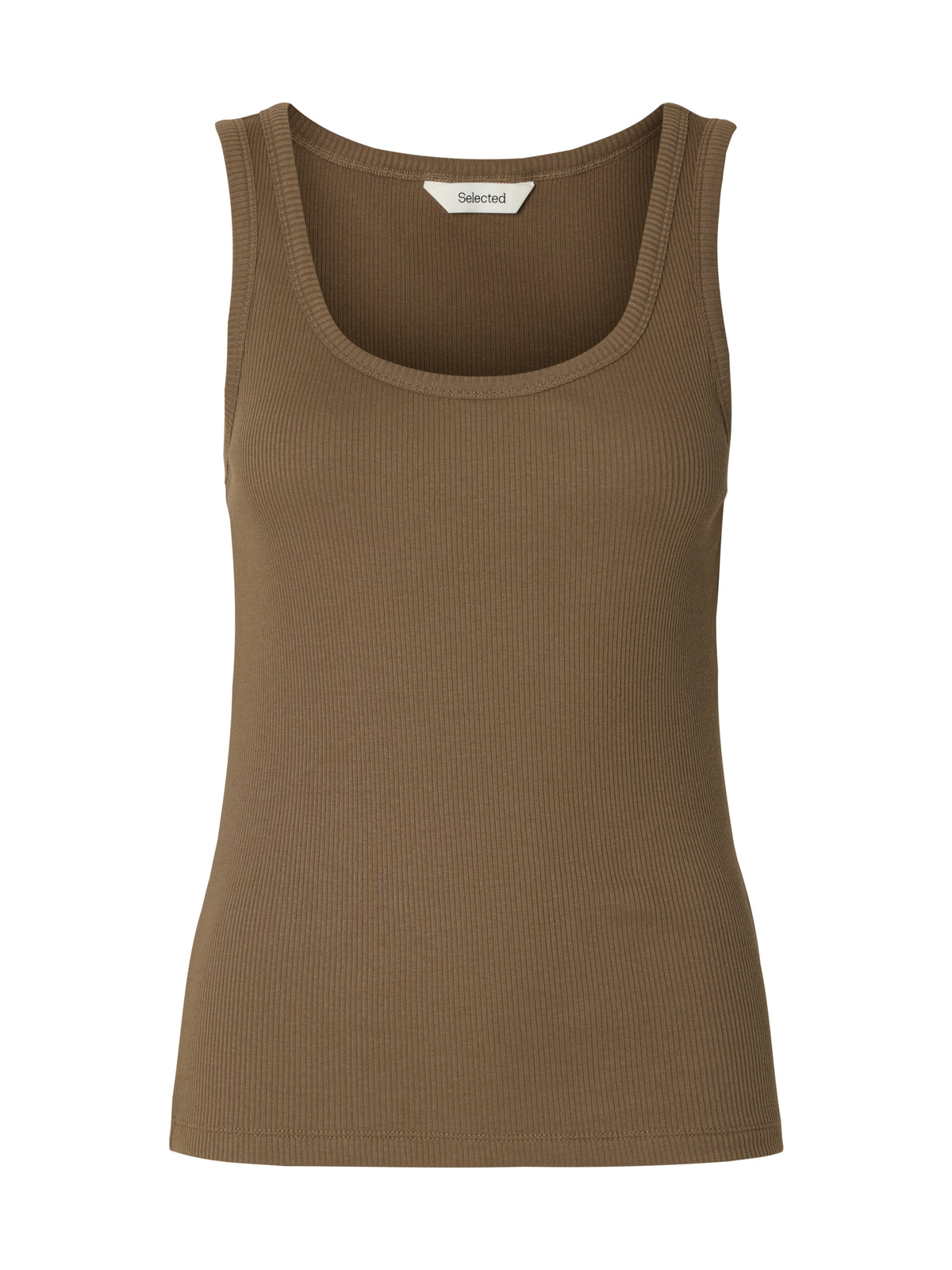 Slfanna U-Neck Tank Top Noos - Chocolate Chip
