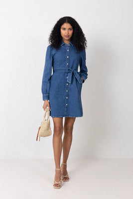 Slfruna Short Denim Dress - Medium Blue Denim