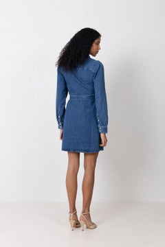 Slfruna Short Denim Dress - Medium Blue Denim