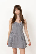Marcella Mini Dress - Black Textured Gingham