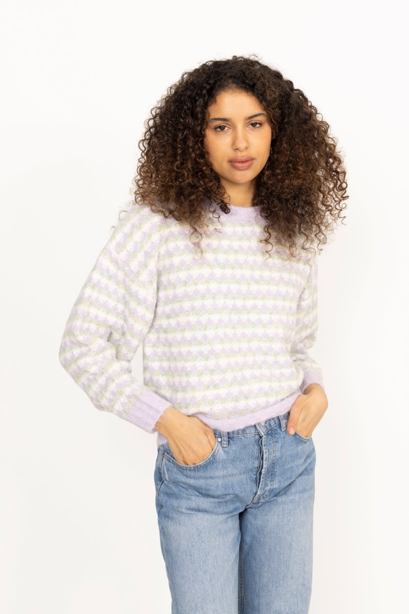 Sassi Knit Pullover - Green/Purple