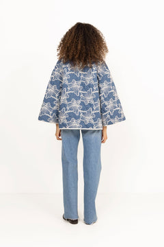 Severin Jacket - Blue/Off White