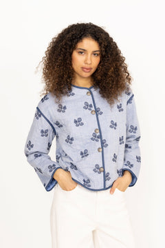 Fina Jacket - Blue/Off White