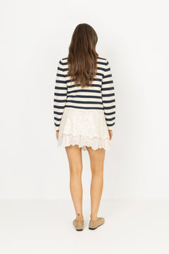 Ellinoric Lace Mini Skirt - Vintage White