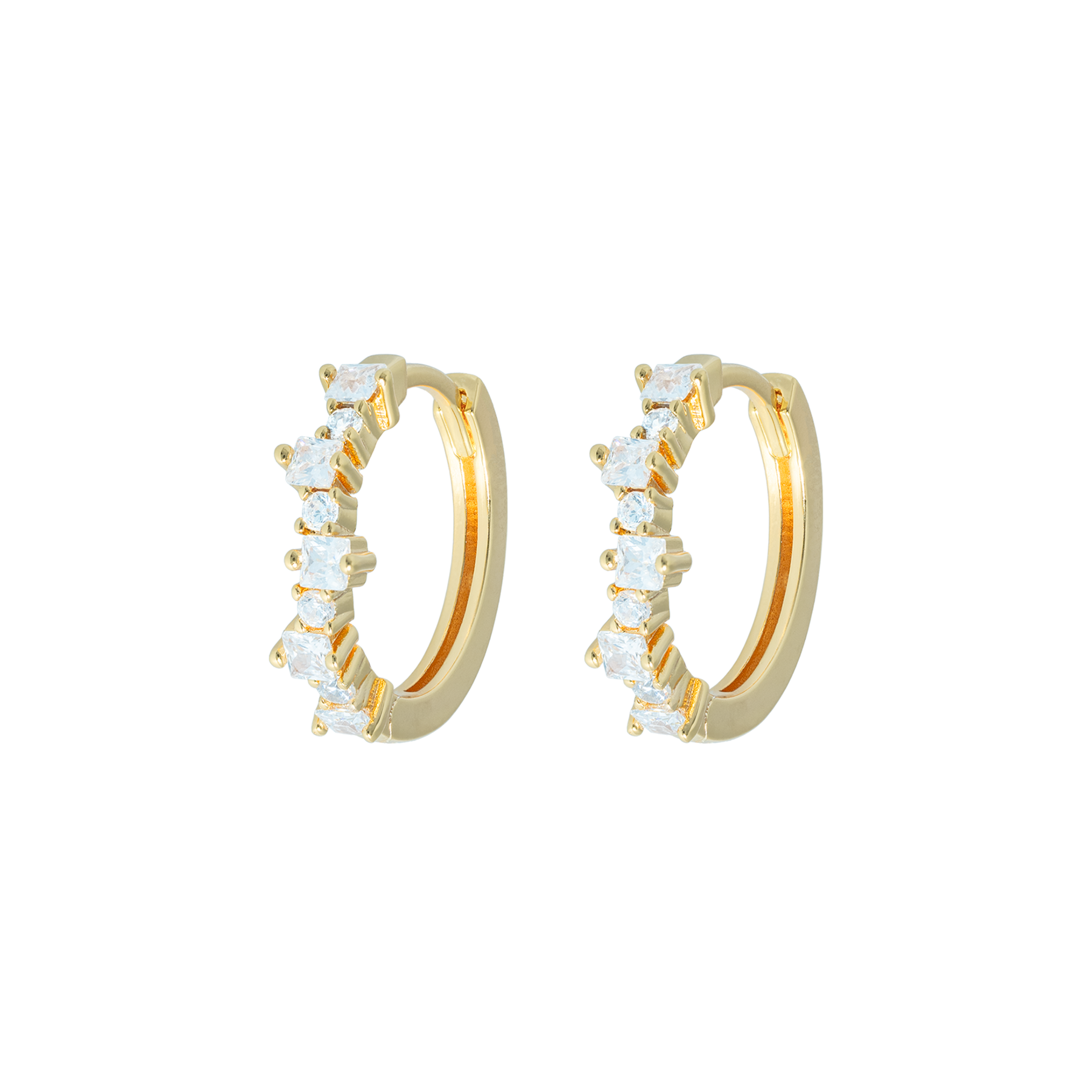 Mixed Medium Hoops - White