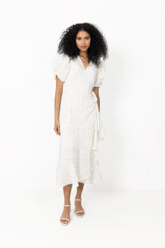 Sinda Dot Dress - Cream/Brown