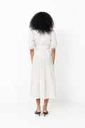 Kate V-Neck Long Stripe Dress - Off White/Black Stripe