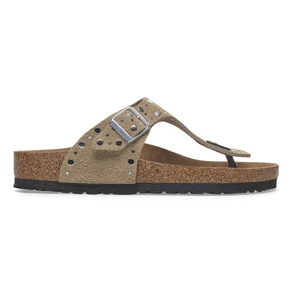 Gizeh Rivets Suede Leather Regular - Taupe