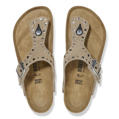 Gizeh Rivets Suede Leather Regular - Taupe