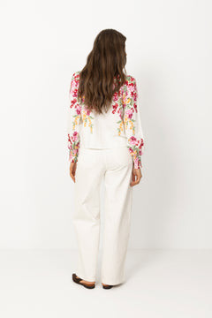 Yasrosie Ls Shirt - Birch New Rosie Print