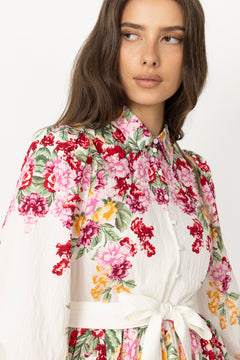Yasrosie Ls Dress - Birch New Rosie Print