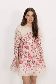Leoni Silk Blend Mini Dress - Tulip Pink