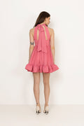 Fern Halterneck Ruffled Mini Dress - Rose Pink