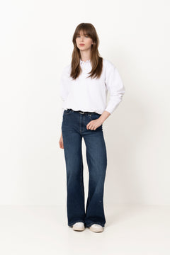 Polo-Collar Fleece Pullover - White