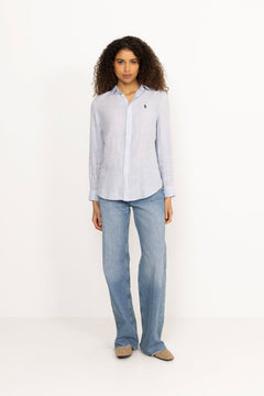 Classic Fit Linen Shirt - Oxford Blue