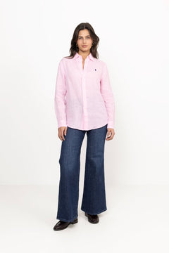 Classic Fit Linen Shirt - Carmel Pink