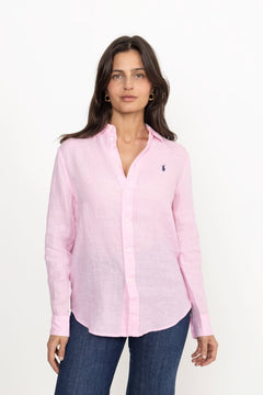 Classic Fit Linen Shirt - Carmel Pink