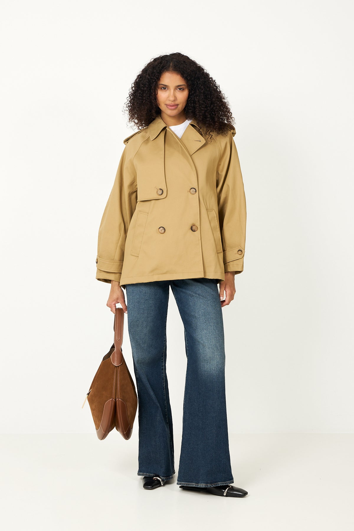 Woven Trench Coat - Khaki