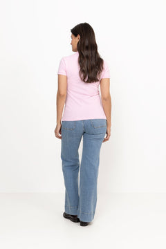 Slim Fit Stretch Polo Shirt - Sunkissed Pink