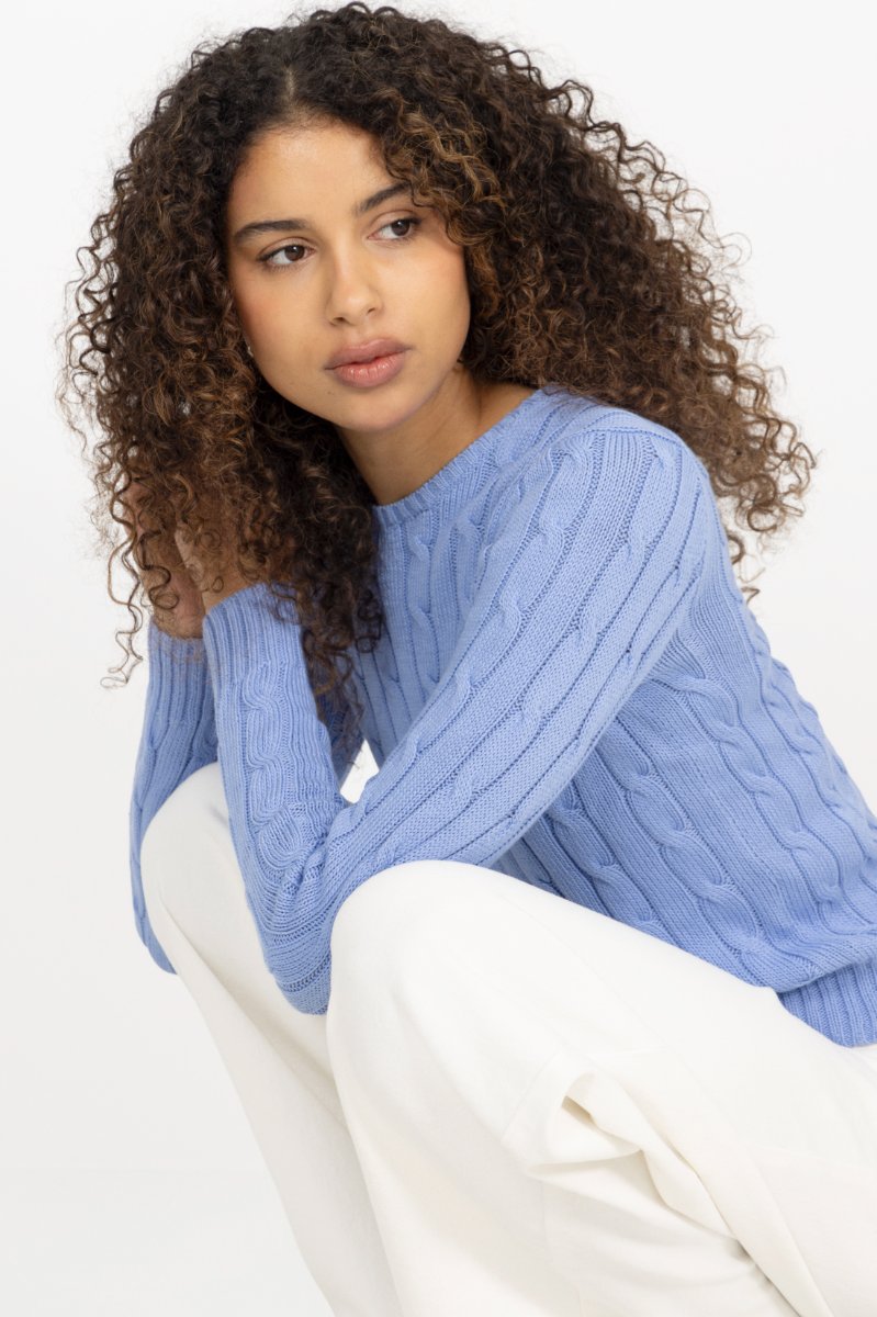 Julianna Long Sleeve Cotton Pullover - New Litchfield Blue