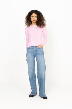 Julianna Long Sleeve Cotton Pullover - Carmel Pink