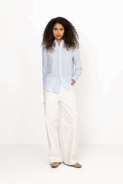 Woven-Sport Shirt - Lt Blue/White